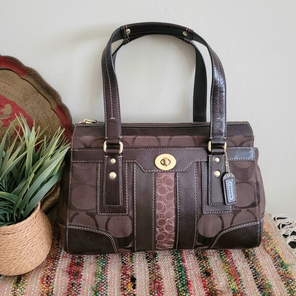Coach Brown Patchwork Shoulder Bag - Picture 1 of 10